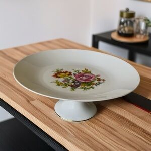 Vintage J.K.W. Floral Cake Stand